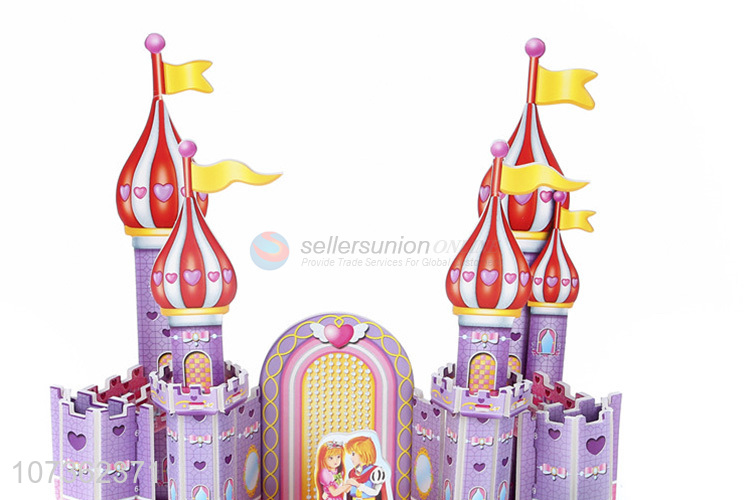 Custom Russian 3D Purple Castle Jigsaw Puzzle Games Diy Toy  For Childrens