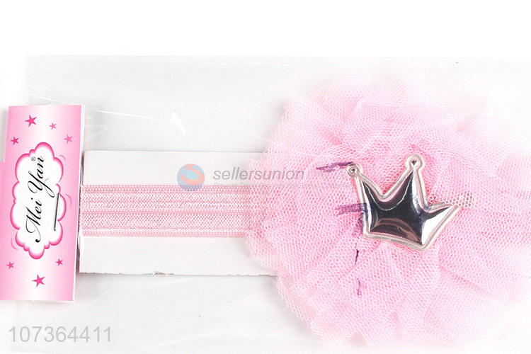 New Product Hair Accessories Mesh Flower Small Crown Elastic Hairband