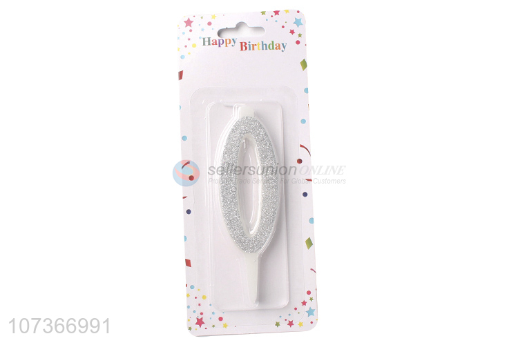 Wholesale Digital Candles Glitter Birthday Cake Decoration Number 0 Candle