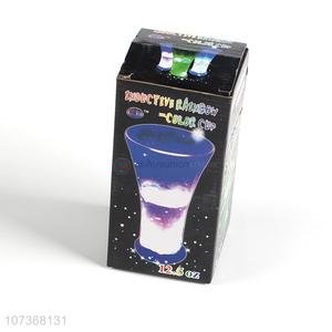 Low price colorful inductive led flashing plastic drinking cup juice cup