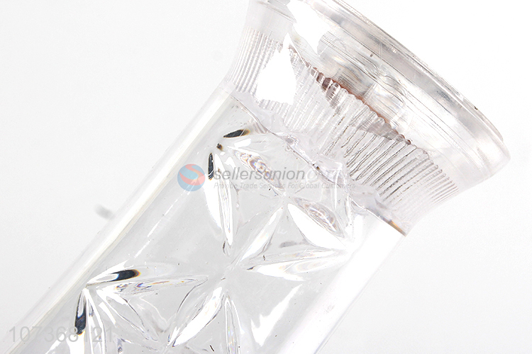 Latest design liquid activate blinking plastic flower cup juice cup
