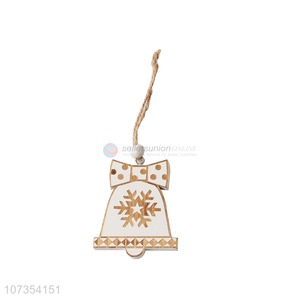 Low price wooden bell shape christmas hanging ornaments