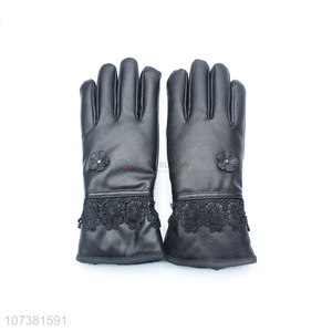 Custom High Quality Winter Women Classic Washed Leather Gloves