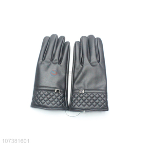 New Product Winter Warm Fashion Women Washed Leather Gloves