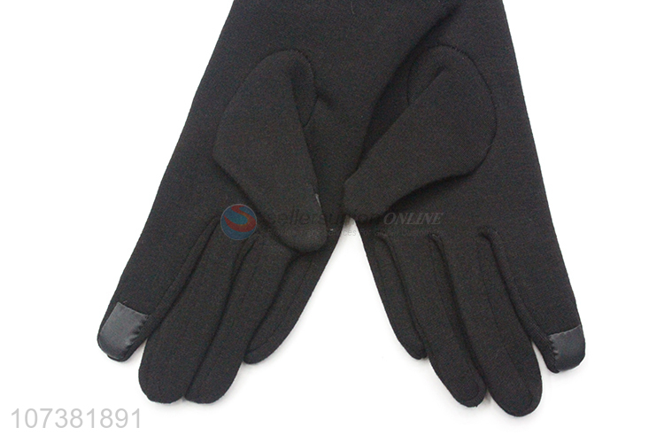 Hot Selling Ladies Winter Gloves Fashion Mirco Velvet Gloves