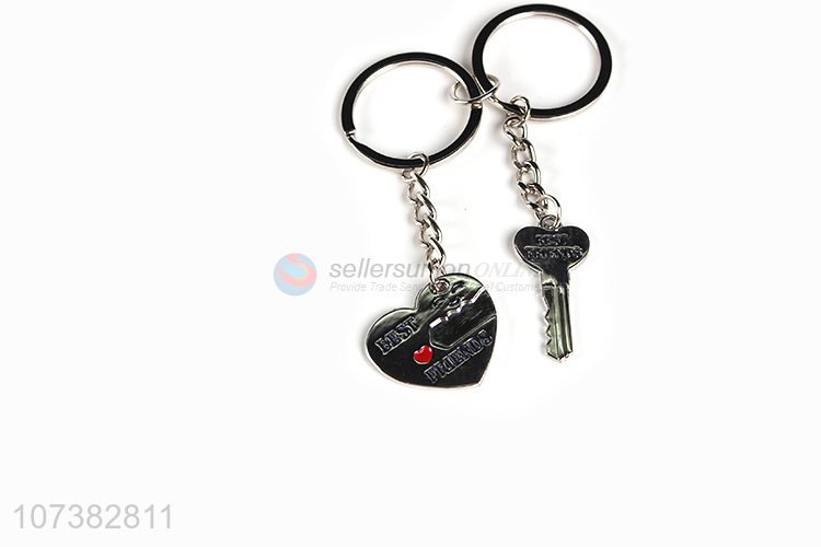 Best selling key heart metal key chain creative valentine's day gift