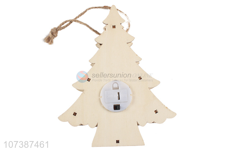 Factory price led wooden tree carved wooden lamp Christmas decoration