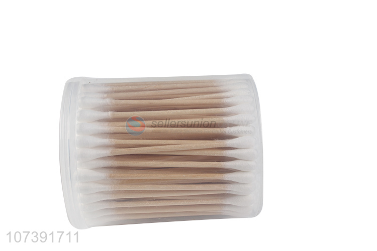 Promotional 150Pcs Wooden Stick Disposable Double Heads Cotton Swabs