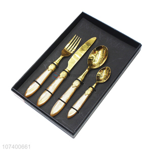 Reasonable price acrylic stainless steel flatware set for wedding party decoration