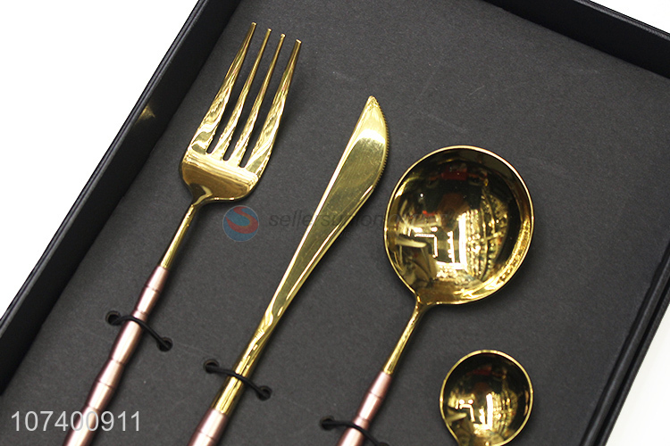 Unique design high-end metal flatware set for western restaurant