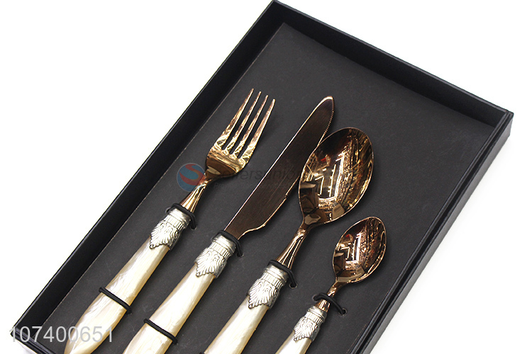 Hot sale upscale acrylic stainless steel tableware cutlery gift box