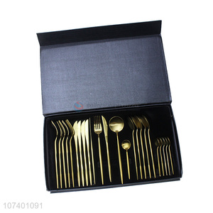 Reasonable price high-end metal flatware set for western restaurant