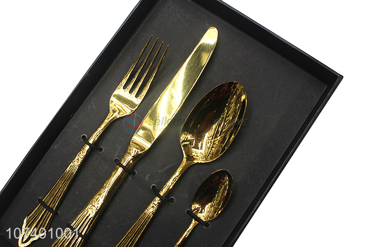 Best sale luxury stainless steel cutlery metal tableware set