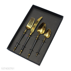 China supplier luxury stainless steel cutlery metal tableware set