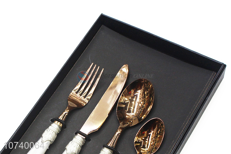 Suitable price luxury acrylic stainless steel cutlery metal tableware set