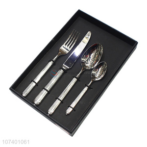 Fashion upscale luxury stainless steel cutlery metal tableware set