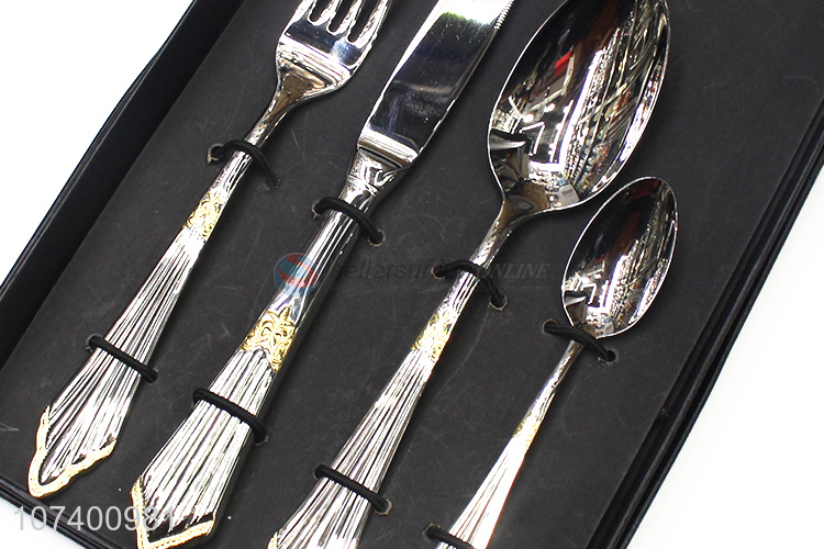 Creative design deluxe stainless steel cutlery metal dinnerware set