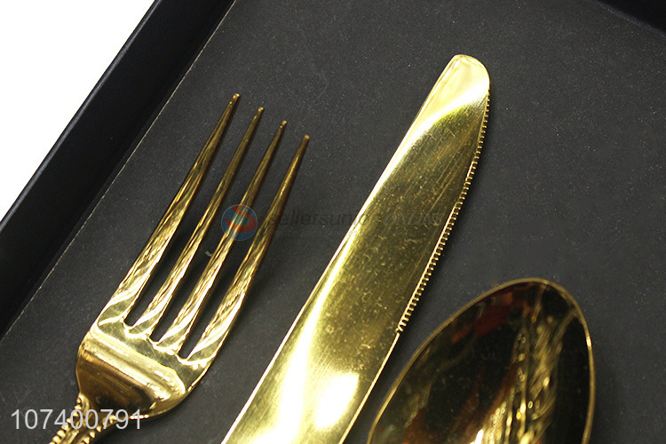 Wholesale exquisite high-end metal flatware set for western restaurant