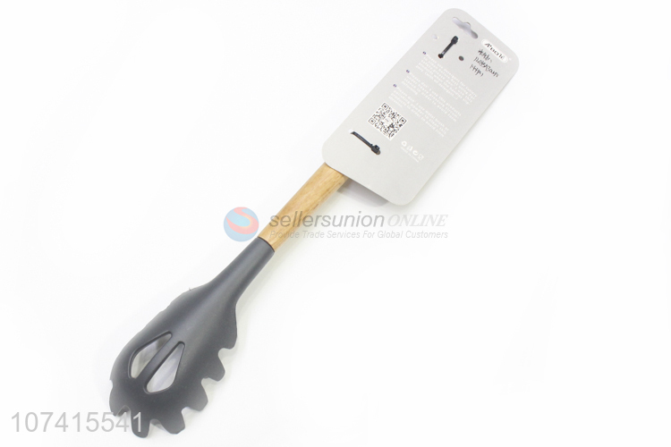 High Quality Wooden Long Handle Silicone Spaghetti Spatula For Kitchen