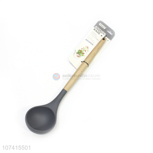 Cheap Wooden Handle Silicone Soup Ladle Kitchen Supplies