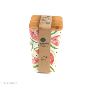 Fashion Watermelon Pattern Bamboo Fiber Sealed Jar