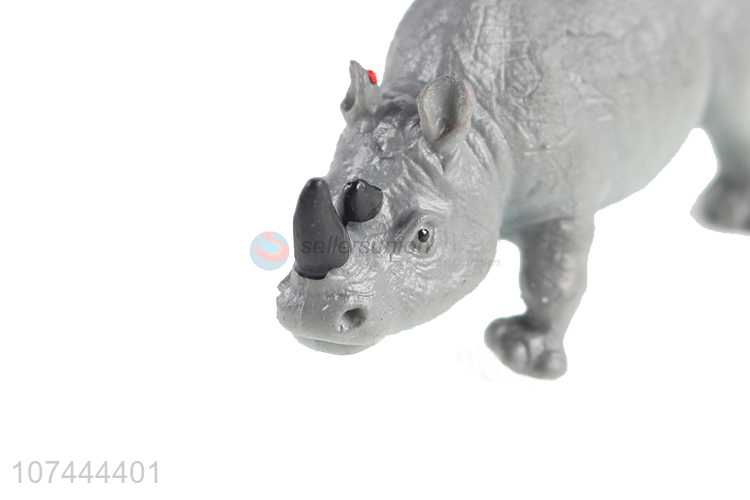 New arrival realistic animal model toy tpr rhinoceros toy