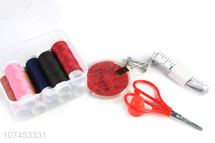 Best Sale Colors Threads/Needles/Scissor/Safety Pin/Measure Tape/Thimble Sewing Kit Box