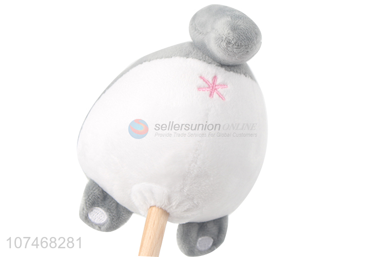 Latest design custom wooden massage stick plush animal toy