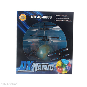 Best selling novelty infrared induction led flying ball glowing helicopter