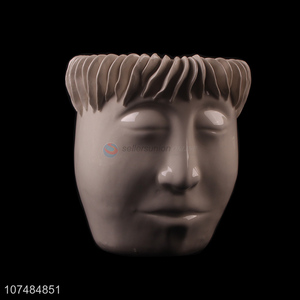 New Arrivals Human Face Ceramic Flower Pot For Home Decoration