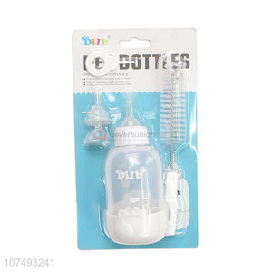 New Design Plastic Pet Feeding Bottle With Bottle Brush