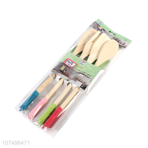 China supplier biodegradable kitchen utensil set bamboo turner set