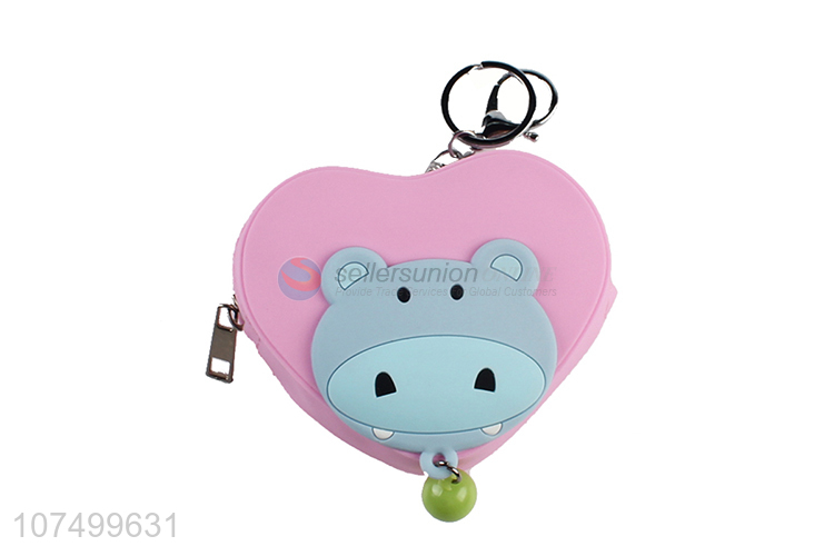 Good Sale Cartoon Heart Shape Silicone Coin Purse