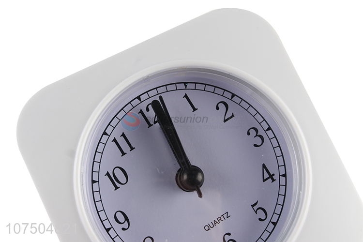 High Quality White Square Shape Plastic Table Alarm Clock