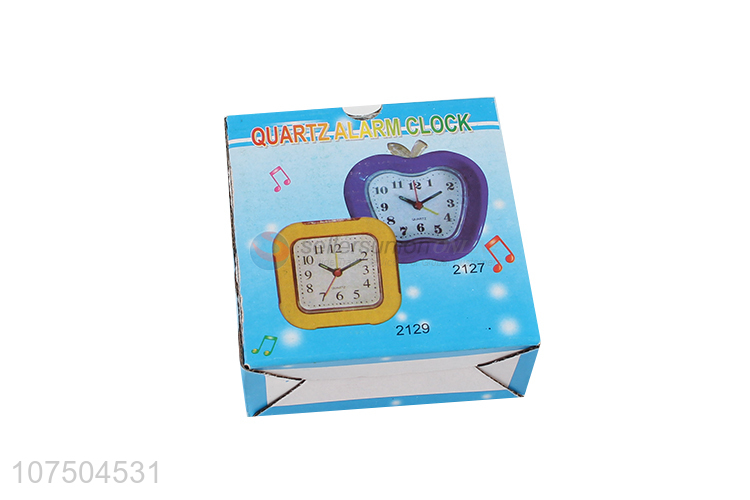 Wholesale Unique Design Quartz Square Shape Table Plastic Alarm Clock