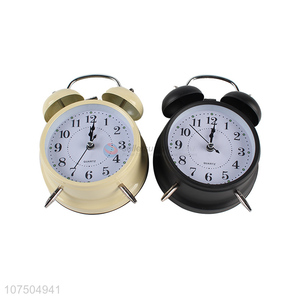 Factory Sales Double Bell Plastic Quartz Clock Table Desk Alarm Clock