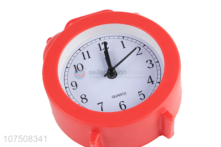 Low price round twin bell alarm clock plastic table clock