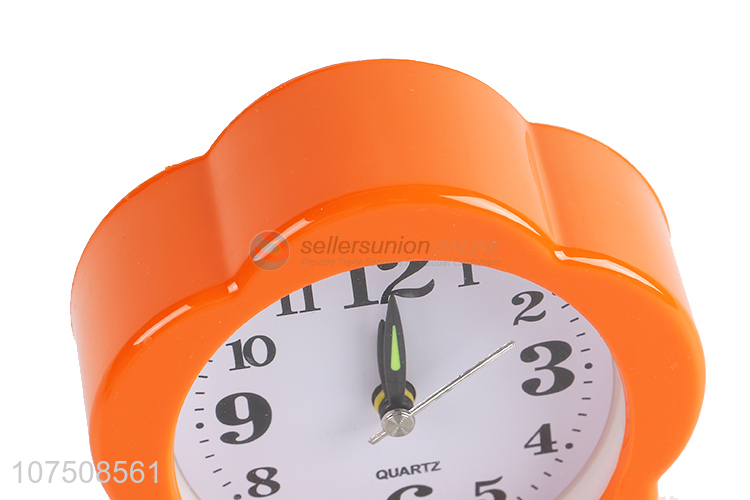 Custom logo luminous plastic alarm clock quartz table clock