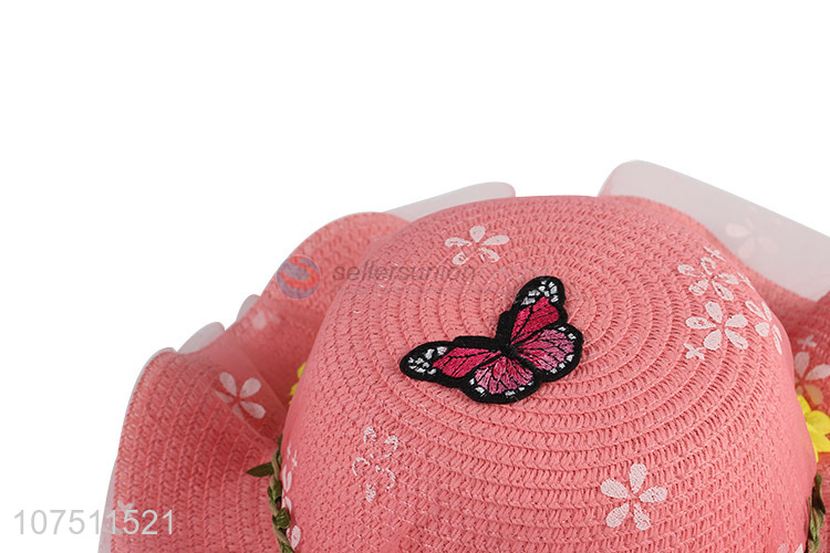 Promotional beautiful ladie summer sun hat beach straw hat