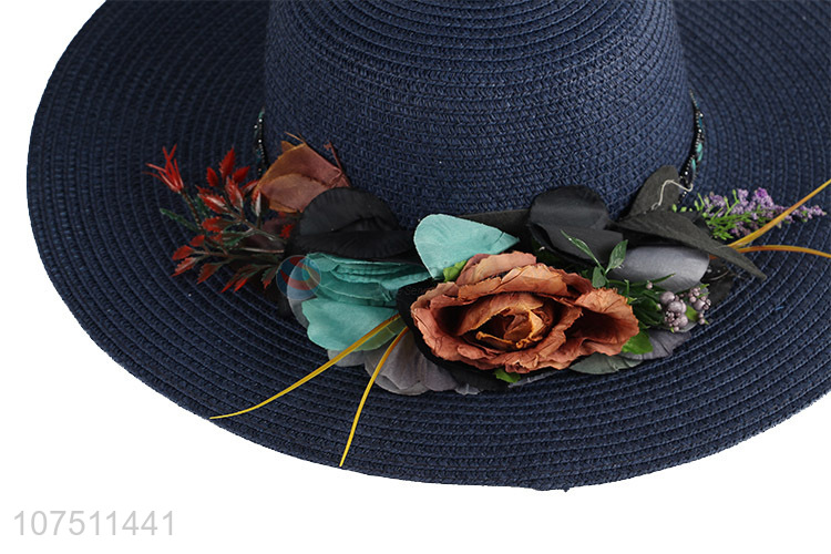 High quality graceful women paper straw hat floppy sun hat