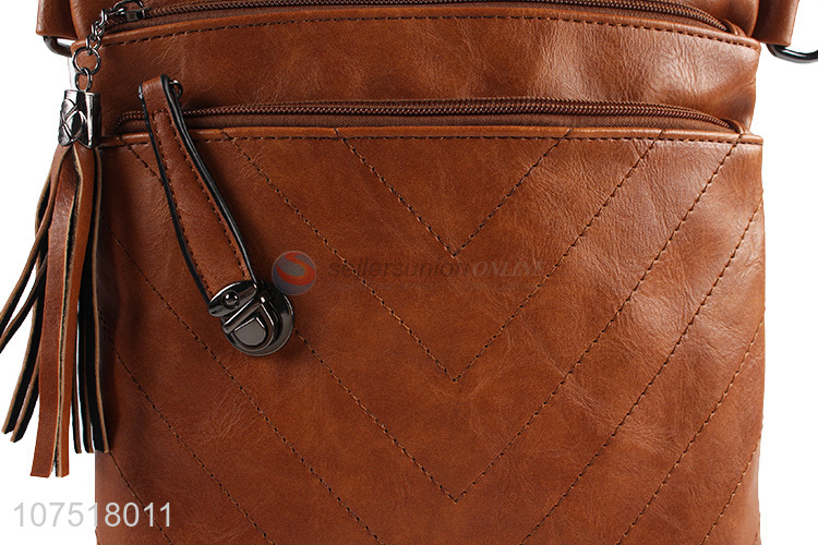 Fashion Design PU Leather Single Shoulder Bag With Zipper