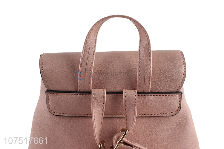 Portable Ladies PU Leather Shoulders Bag Small Backpack