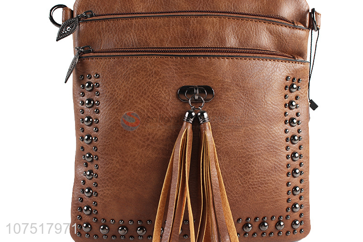 Custom Delicate Zipper PU Leather Single Shoulder Bag