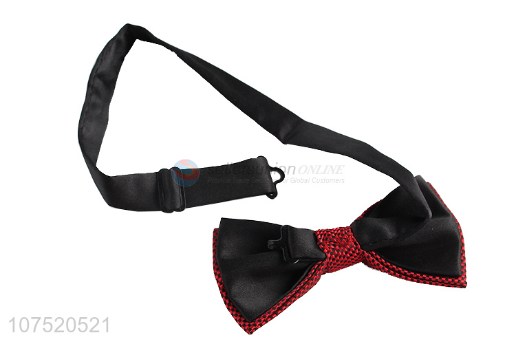 Good quality chic check pattern men's bow tie