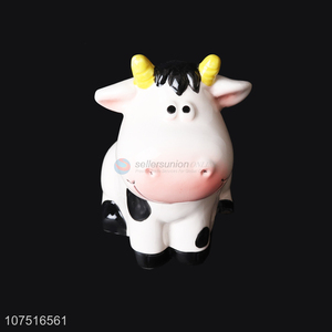 Factory supply cow shaped ceramic money box saving pot for children