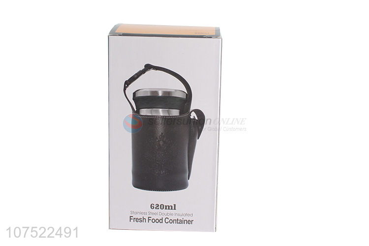 Best selling stainless steel double-walled fresh food container with cup sleeve