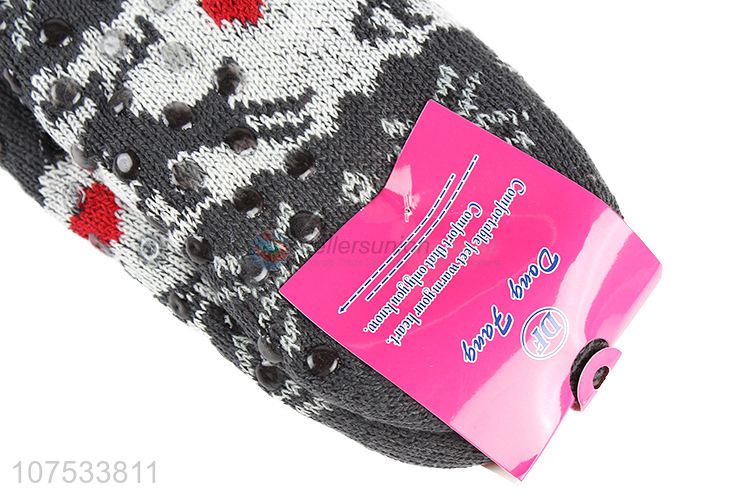 Factory direct sale women thermal slipper socks with fleece lining
