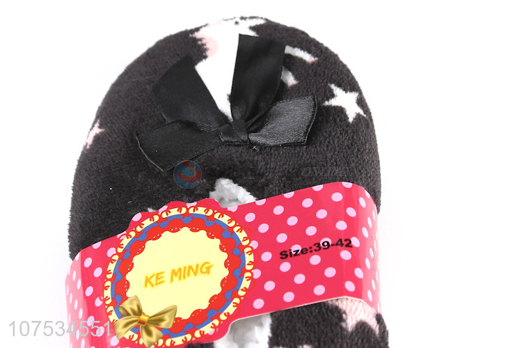 Best selling ladies winter plush floor shoes indoor slippers