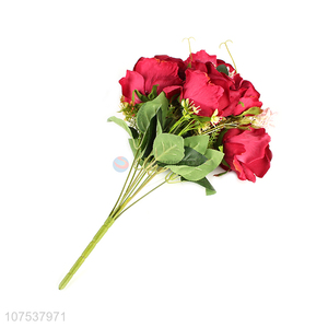 Fashion 9 Heads Rose Plastic Simulation Flower