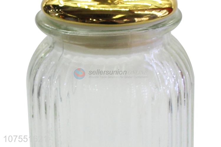 Factory Selling Household Clear Glass Storage Jar With Bear Ceramic Lid